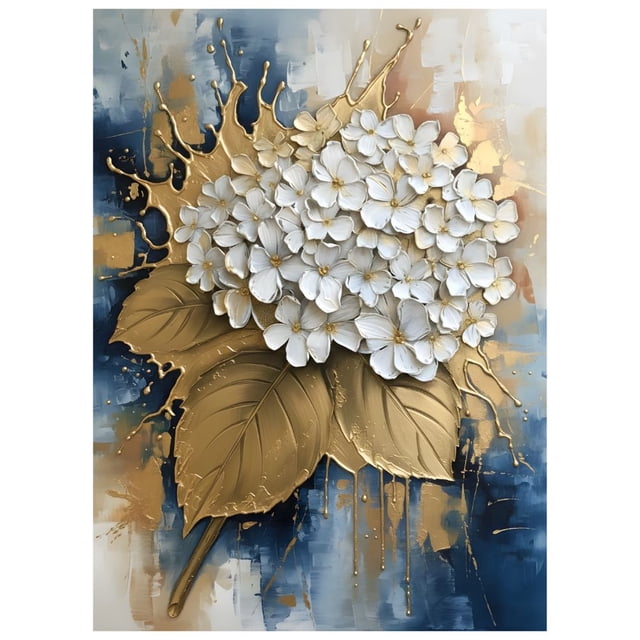 Cuadro Decorativo Botánica 20x30cm Petálos Dorados