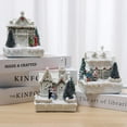 thumbnail image 5 of Popvcly Christmas Village LED Santa House Resin Collectible Building, 5 of 7