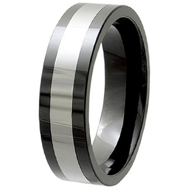Classic Flat Ceramic Band Ring Size - 10