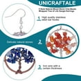 thumbnail image 3 of 1box 5 Pairs 5 colors Mixed Stone Earring Tree Of Life Drop Earrings Wrapped Quartz Women Earring 7 Chakra Matural Tumbled Earrings Pin 0.6mm for s Women Jewellery, 3 of 7
