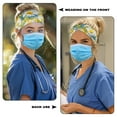 thumbnail image 3 of COEQINE Tie Dye Daisy Nurse Button Headband Nurse Headbands with Buttons for Mask Wide Nurses Headbands Non Slip Sports Headband for Men Nurse Headbands for Women Satin, 3 of 7