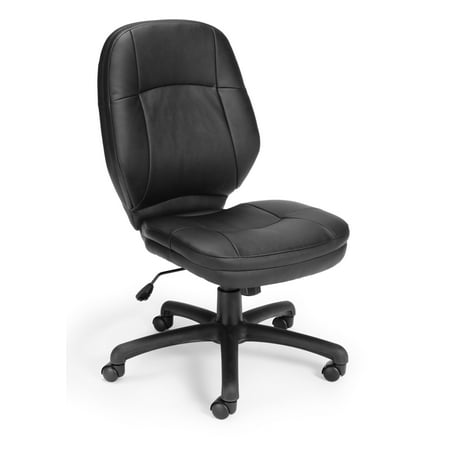 OFM Stimulus Series Model 521-LX Leatherette Executive Mid-Back Armless Office Chair, Black