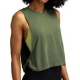 thumbnail image 2 of Large Armhole Tank Tops for Women - Workout Sport Yoga Running Gym Loose Crop Sleeveless Shirts Green L, 2 of 7