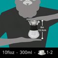 thumbnail image 2 of Pour Over Coffee Maker Portable - 10.5oz High Heat Borosilicate Glass w/Reusable Stainless Steel Filter Drip Coffee Brewer Pourover Dripper Set Carafe 300ml Black, 2 of 6