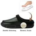 thumbnail image 4 of Needbo Men's Moccasin Slippers Faux Leather Fuzzy Lined House Shoes Warm Memory Foam Indoor Outdoor Black, Size 9-10, 4 of 7