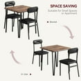 thumbnail image 3 of 3-Piece Dining Set for 2 with Square Table & Upholstered Chairs, Modern Kitchen Table with Metal Frame for Small Spaces and Apartments, 3 of 6
