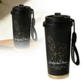 thumbnail image 2 of zhangmingg Tasse de Voyage en Acier Inoxydable Isolée sous Vide Design Floral Récipient pour Boissons Chaudes Froides pour l'Hiver, 2 of 6