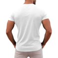 thumbnail image 4 of Men's Outdoor Solid V-Neck T-Shirt Casual Quick-Dry Breathable Moisture-Wicking Short-Sleeve Summer Active Tops,White,XXXL, 4 of 5