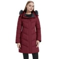 thumbnail image 4 of Wantdo Women's Recycled Winter Coat Waterproof Winter Jacket Faux Fur Hooded Puffer Coat Wine Red S, 4 of 9