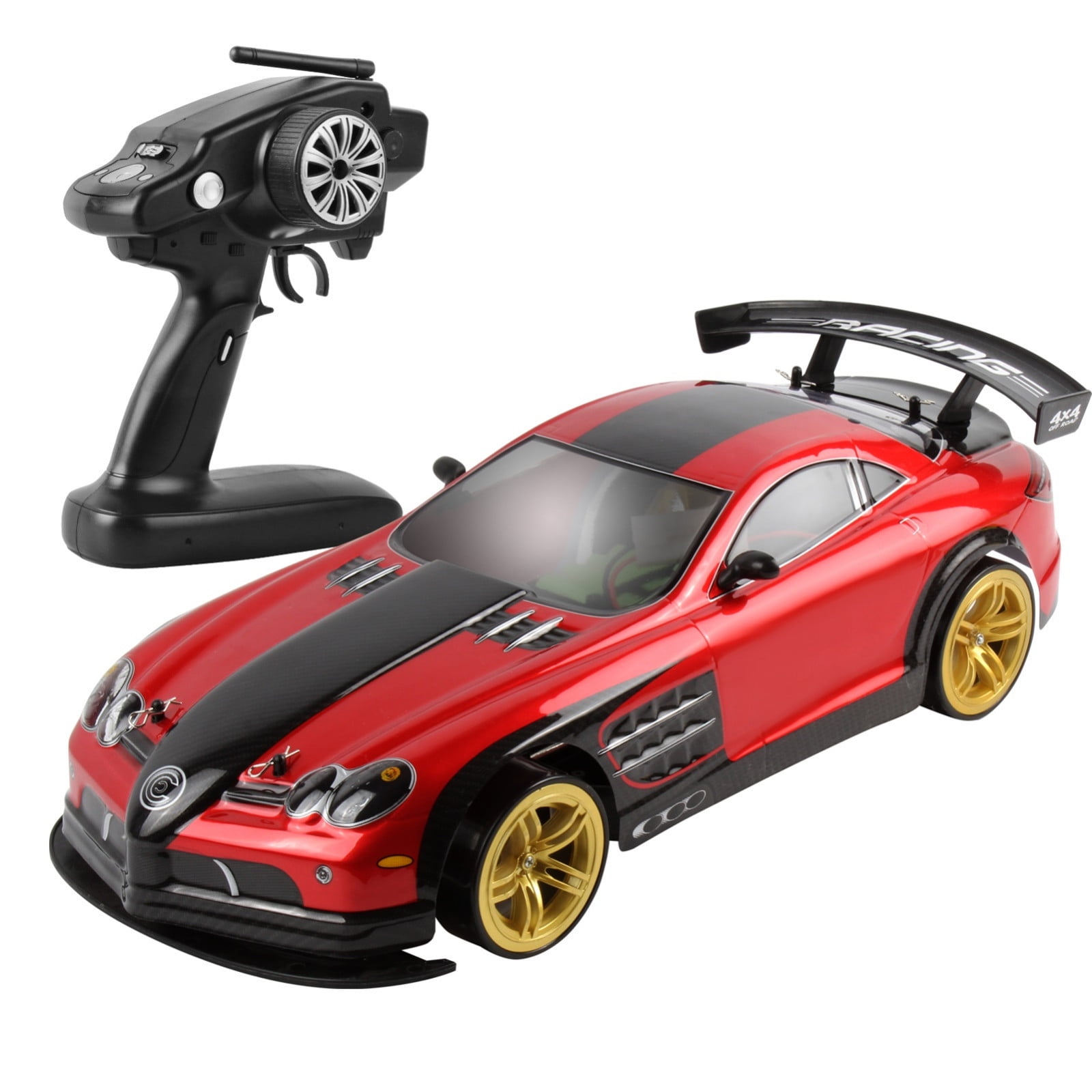 1:10 70km/h RC Car 4WD Double Battery High Power LED Headlight RC Racing Truck Y