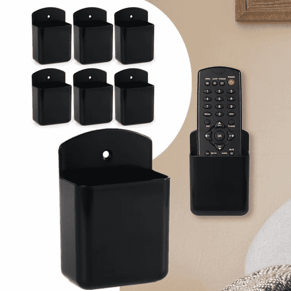 6-Pack Remote Control Holder Wall Mount, Self-Adhesive Organizer for TV Remotes and Small Items