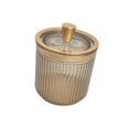 thumbnail image 2 of Makeup Cotton Swab Ball Holder Jar with Lid Dispenser for Countertop Desktop light brown, 2 of 8