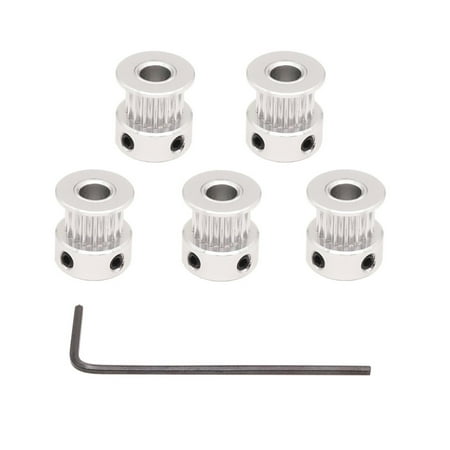 WINSINN Aluminum 2GT GT2 Synchronous Wheel 16 Teeth Bore 5mm 16T Timing Pulley For 3D Printer Width 6mm Belt - RepRap Bowden Prusa I3 Mendel Makerbot Kossel Delta (Pack of 5Pcs)