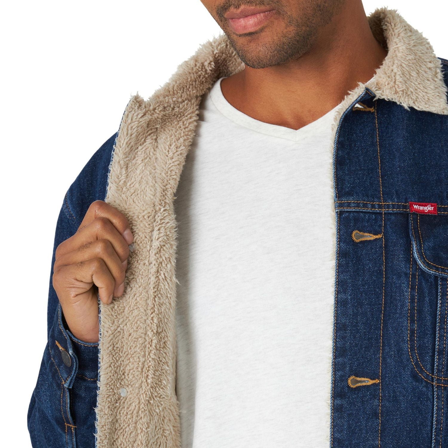 Wrangler Men's Sherpa Lined Denim Jacket
