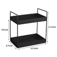 thumbnail image 6 of 2-Tier Standing Rack, KINGBERWI Bathroom Countertop Storage Shelf Cosmetic Organizer Holder Kitchen Spice Rack, Black, 6 of 7