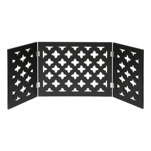 ETNA Products Freestanding Wood Pet Gate 3-Panel Tri Fold Dog Fence, 48" Wide x 19" High