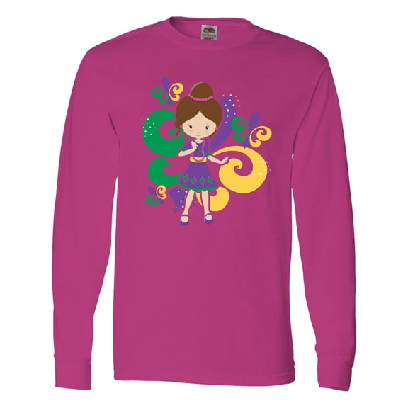 Inktastic Mardi Gras Girl Long Sleeve T-Shirt