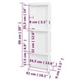 thumbnail image 2 of vidaXL Shower Niche with 3 Compartments High Gloss White 16.1"x39"x3.5", 2 of 6