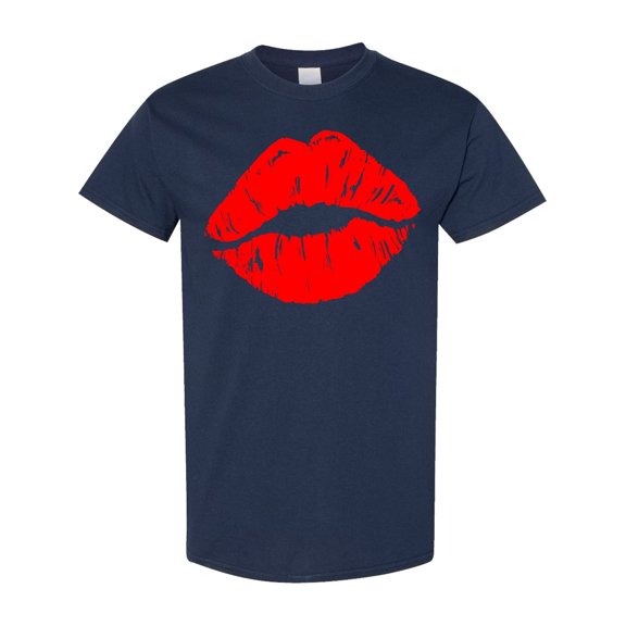 Inktastic Red Lips, Red Lipstick, Kissing Lips, Lips Print T-Shirt