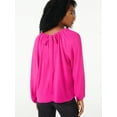 thumbnail image 3 of Scoop Women's Blouson Bow Back Top, 3 of 5