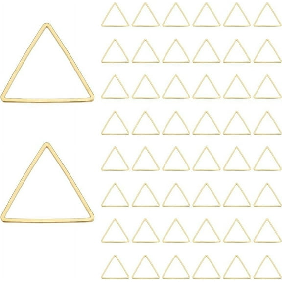 50pcs Triangle Open Bezel Charm Blank Frame Hollow Pendant