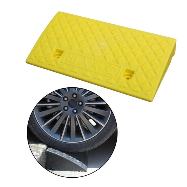 relayinert Portable Curb Ramp Wheelchair Threshold Ramp Kerb Ramp Non-slip 7cm Yellow