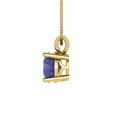 thumbnail image 3 of 1.0 ct Brilliant Round Cut Solitaire Tanzanite 14k Yellow Solid Gold Everyday Affordable Designer Necklace Pendant with 16" Chain, 3 of 6