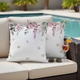 thumbnail image 5 of Spring Red Pillow Covers 2 Pack Eucalyptus Leaves Pillowcase Waterproof Outdoor Throw Pillow Cover for Patio Garden Square Cushion 24”x24”, 5 of 9