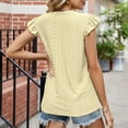 thumbnail image 7 of TODOZO T Shirts for Women Loose Fit Casual Lightweight Soft Basic Tees Womens Summer Tops Women Casual Printing Short Sleeves V Neck Loose T Shirt Blouse Tops Yellow S, 7 of 7