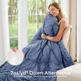 thumbnail image 6 of Sasttie Queen Size Comforter Set, 7-Piece Bed in a Bag, Pintuck Bedding Sets for All Season, Slate Blue, 6 of 8