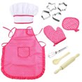 thumbnail image 1 of Wdftyju 11 Uds. Conjunto de Chef para niños, disfraz de cocinero, delantal, sombrero de Chef, juguetes para juego de rol de cocina para niños Wdftyju 3nt4kb8tm6pp3xy3, 1 of 9