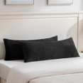thumbnail image 1 of wonima44 Fancy Homi Set of 2 Black Boho Long Lumbar Body Decorative Throw Pillow Cover 14x36 Inch for Bed Couch Bedroom Bench, Soft Patchwork Corduroy Textured Pillow Case, Rustic Farmhouse Room Décor, 1 of 1