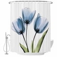 thumbnail image 2 of Blue Tulip Waterproof Fabric Shower Curtain,Abstract Flower Country Farm Floral White Waterproof Fabric Shower Curtain for Bathroom Curtains Bathtubs Shower Curtains with 12 Hooks Extra Long 72x96, 2 of 8