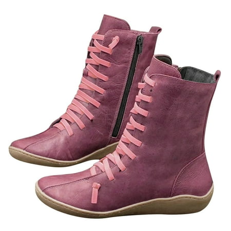

EUHDSSDE Mid-Calf Boots Ankle Boots For Women Chunky Women s Shorts Boots Leopard Retro Shoes Ankle Boots