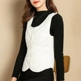 thumbnail image 2 of Dazajoo Women's Lightweight Down Vest Sleeveless Puffer Jacket Thin Warm Inner Layer Quilted Outwear Fall Winter Coat,White,XXL, 2 of 6