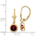 thumbnail image 2 of 14K Yellow Gold 6mm Garnet Leverback Earrings (25 X 7) Made In India xlb101ga, 2 of 5