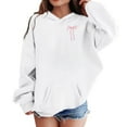 thumbnail image 5 of Byoo Toddler Girl's Bow Print Long Sleeve Hoodie Pullover Fit with Pocket Hooded Sweatshirt Soft Warm Casual Kids Outerwear for Daily Wear, 5 of 6