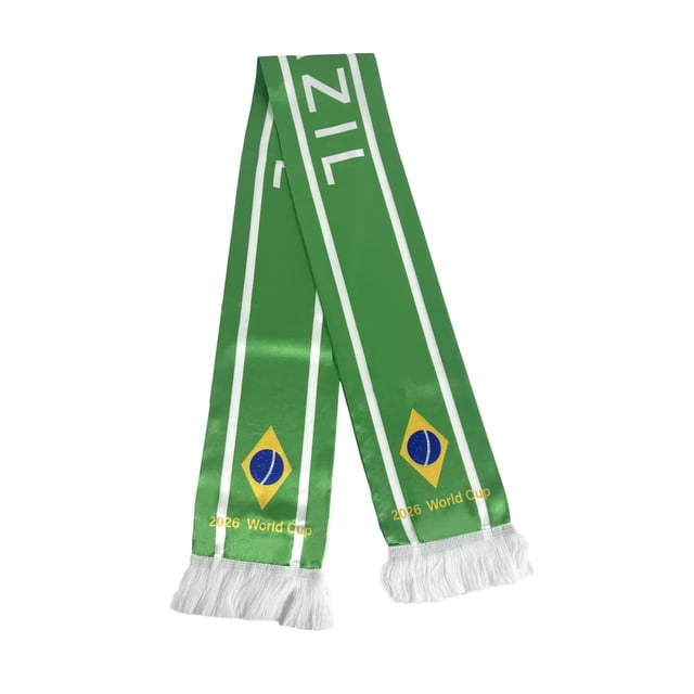 Bufanda reversible de Brasil para el Mundial 2026, bandera para aficionados