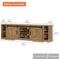 thumbnail image 4 of WAMPAT Farmhouse TV Stand with Sliding Barn Door for 95" TVs, Entertainment Center with Adjustable Shelf and Storage Cabinets, Media Console Table for Living Room,Hallway,Vintage Oak, 4 of 6