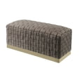 thumbnail image 3 of Nicole Miller Macheline Velvet Bench Intricate Woven Pattern Gold Stainless Steel Base, Taupe/Gold, 3 of 10