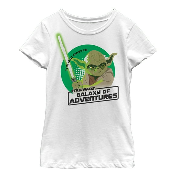 Girl's Star Wars Galaxy of Adventures Jedi Master Yoda  Graphic Tee White Medium