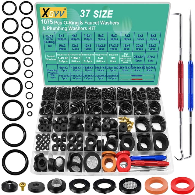Kit de arandelas y juntas tóricas para grifos XBVV 37, tamaño 1075 unidades