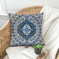 thumbnail image 3 of Boho Pillow Cover Ethnic Design Pattern Linen Persian Carpet Tribal Pattern Throw Pillow Case Cushion Cover Home Office Decorative Square 18x18 inch Boho14-4, 3 of 6