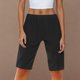 thumbnail image 5 of Pantalones Cortos Casuales de Color Sólido Capri, Mezcla Cómoda de Poliéster para el Hogar Y el Uso Diario, 5 of 9