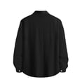thumbnail image 4 of 100% Cotton Men's Sun Protection Shirts Lapel Button Down Long Sleeve Plain Breathable Lightweight Hiking Shirts for Summer Black S, 4 of 8