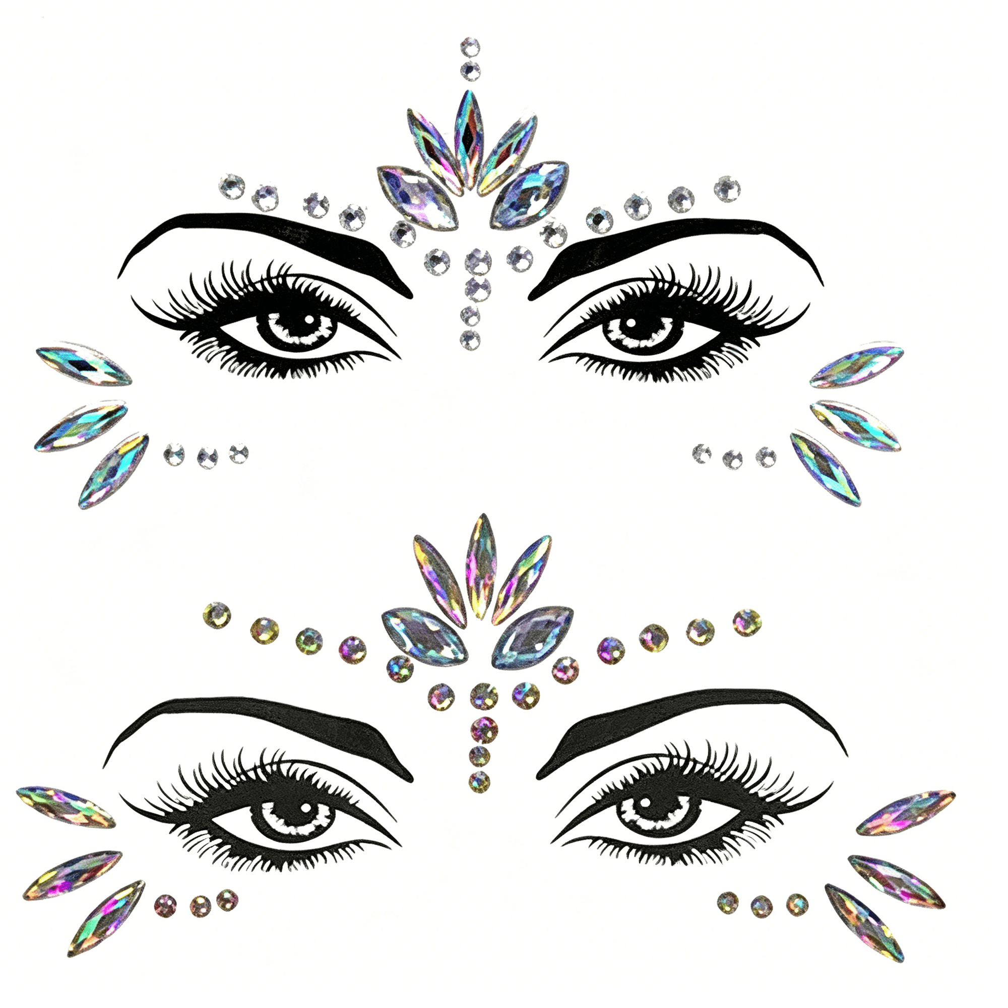 RAGUPEL Face Gems Stick Jewels for Women Cosplay Halloween Club Body Eye Face Gems Makeup Stickers Self Adhesive Face Crystals Rhinestones Festival Tattoo