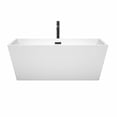 thumbnail image 3 of Sara 63 Inch Freestanding Bathtub in White with Floor Mounted Faucet, Drain and Overflow Trim in Matte Black, 3 of 7