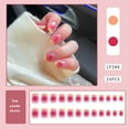 thumbnail image 4 of Mcolor 24Pcs Short Press on Nails Almond Fake Nails French Tip Press Ons Colorful Flowers Acrylic Nails Nude Pink Full Cover Glue on Nails Oval Floral False Nails for Women Girls DIY Manicure Tips, 4 of 8