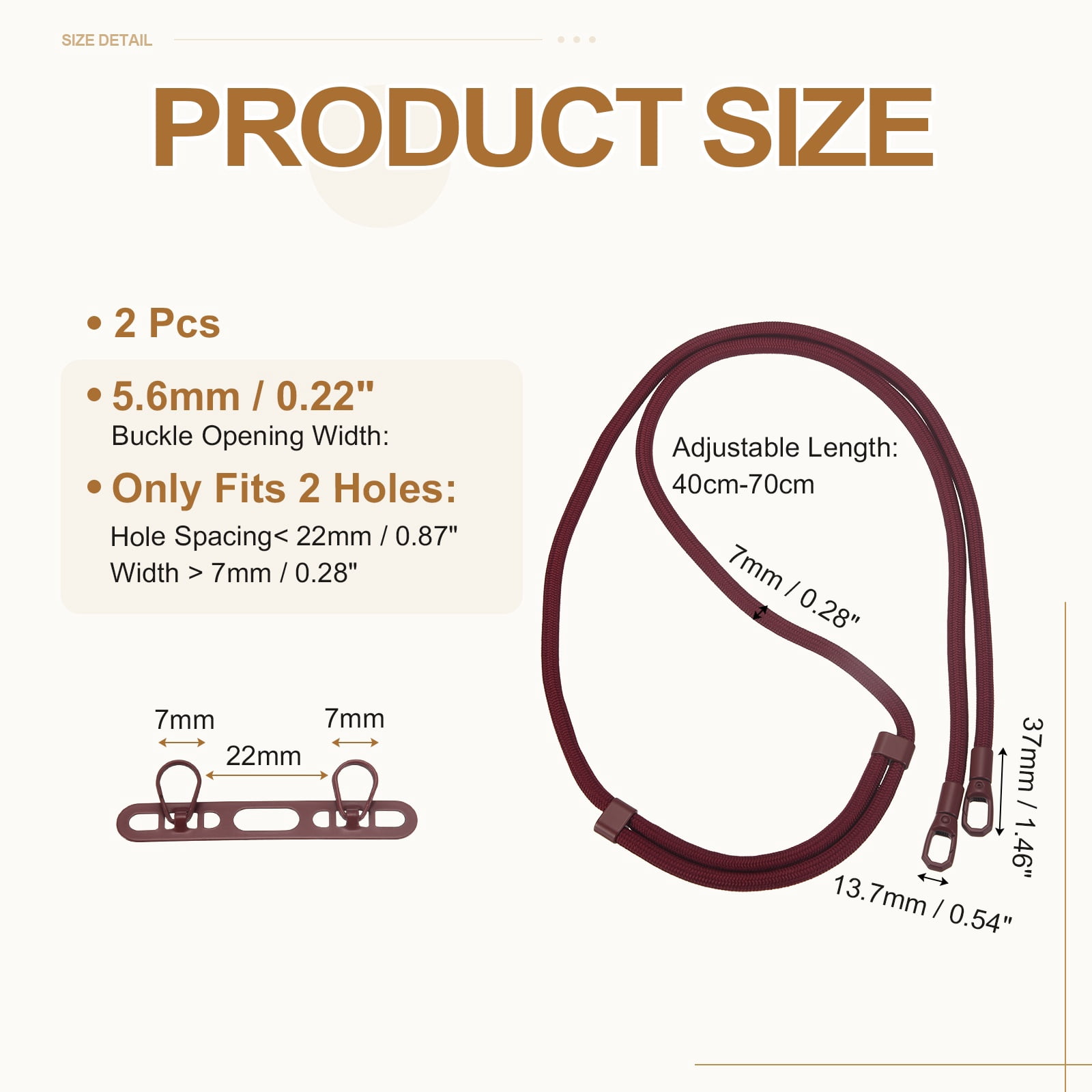 Uxcell 2Set Phone Lanyard (Wine Red) - Adjustable Anti Theft, Phone Strap Crossbody Neck Strap with Tether Tabs Most Smartphones, Fits Travel