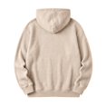 thumbnail image 5 of MNCLS Men's Waffle Knit Hoodie Pullover with Quarter-Zip Neck, Drawstring Hood and Kangaroo Pocket for Casual Everyday Wear - KHAKI_S, 5 of 5